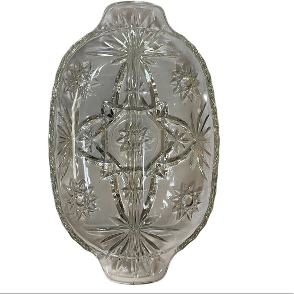 Rare Vintage Clear Carved Glass Pickle, Condiment or Serving Dish. - Picture 14 of 14